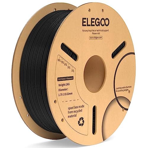 ELEGOO PLA+ Filament 1.75mm Black 1KG, PLA Plus 3D Printer Filament, Dimensional Accuracy +/- 0.02 mm, Tough & High Strength, Fit for Most FDM...