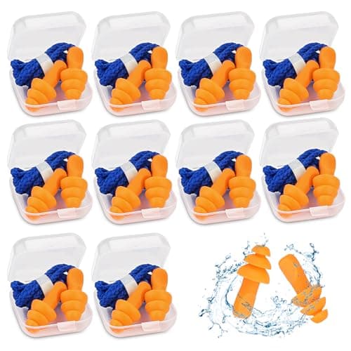 Bouchons d'oreille pour dormir, 10 paires de bouchons d'oreille antibruit, protection auditive pour les tireurs, bouchons d'oreille pour le tir, bouchons d'oreille en silicone pour la natation