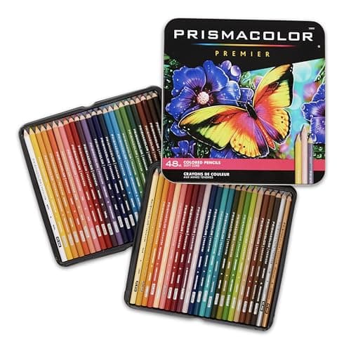 Crayons de couleur Prismacolor Premier, crayons à noyau souple pour livres de coloriage pour adultes, dessin et croquis, assortis, 48 ​​pièces