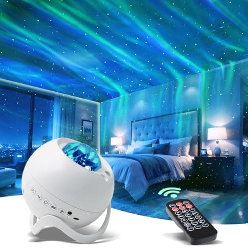 CAIYUE Projecteur Galaxy, Projecteur d'étoiles, avec Bluetooth, Bruit Blanc, Télécommande, Décoration de Chambre, Veilleuse de Chambre, LED de Chambre, Plafond, Fête