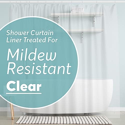 BigFoot Shower Curtain Liner - 72 x 72 Heavy Duty PEVA Shower Liner with Rustproof Metal Grommet and 3 Magnetic Weights - Non-Toxic, Odour Free and...