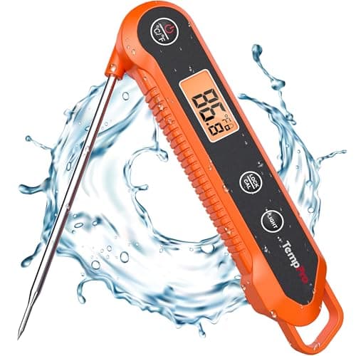 Thermomètre à viande numérique à lecture instantanée TempPro pour griller Thermomètre alimentaire de cuisine étanche avec rétroéclairage d'étalonnage cuisson du pain bonbons...