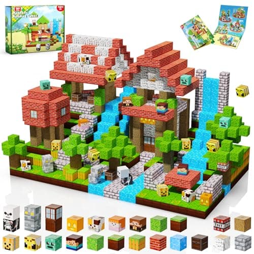 ToyUnited 200 Pieces Magnetic Blocks Jumbo Forest Castle, Cute Fun Magnetic Building Blocks Montessori Sensory Stacking Toys for Kids Aged 3 4 5 6...