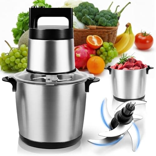 Hachoir à viande électrique 1200 W 6 L – Robot culinaire et mélangeur à viande robuste, 6 lames et 2 vitesses. Hachoir en acier inoxydable de grande capacité pour le bœuf,...
