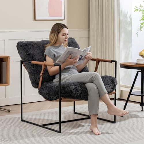 Mondschein Accent Chair, Arm Chair Big Sitting Area Living Room Chair Cross Legged Armchair with Foam Cushioning, Reading Chair, Bedroom...