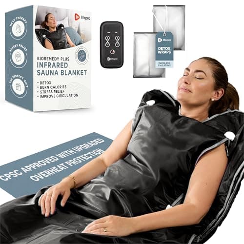 Lifepro BioRemedy Plus Infrared Sauna Blanket –Heated Blanket for Relaxation, Portable Sauna Suit Wrap – Spa-Like Experience at Home with Thermal...