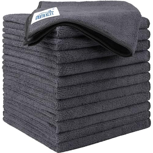 HOMEXCEL Microfiber Cleaning Cloth 12 Pack, 12.5 x 12.5 inch Microfiber Towels for Cars, Ultra Absorbent Car Washing Cloth, Lint Free Streak Free...