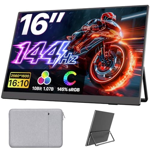 Moniteur portable Upperizon 16 pouces 2K QHD 2560X1600 144Hz avec béquille IPS HDR avec haut-parleurs HDMI USB-C Moniteur de voyage pour ordinateur portable MacBook PC...