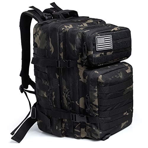 QT&QY 45L Sac à dos tactique militaire Combat Molle Army Assault Pack CCW 3 jours Sac de survie Randonnée rucksack Sac à dos robuste
