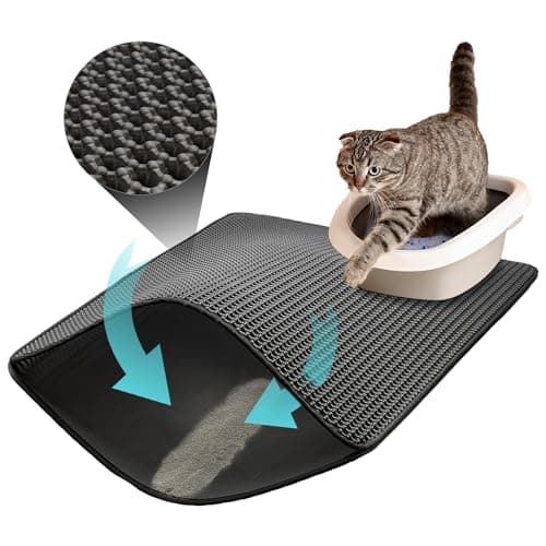 ZuHucpts Large Cat Litter Mat Trapper -90 x 61 cm1 Pack Honeycomb Double Layer Litter Mat -Traps Messes, Easy Clean and Durable, Non Toxic Trapper...