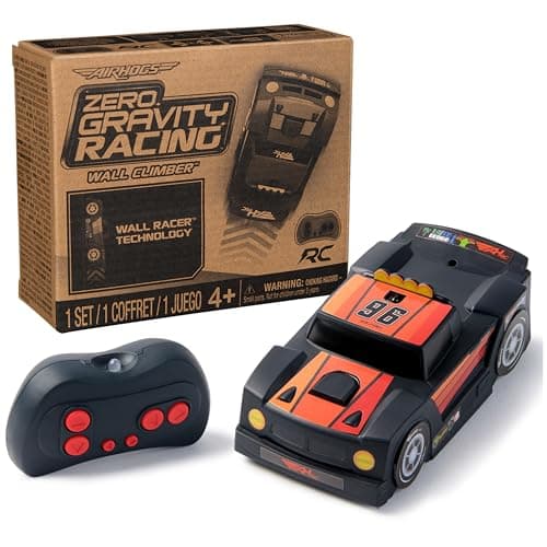 Air Hogs, grimpeur mural Zero Gravity Racing, camion de course mural rechargeable USB-C, voiture RC d'intérieur noire, plus de 4 pouces,...