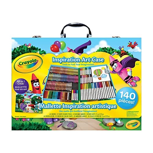 Étui d'art Inspiration Crayola ; 140 fournitures d'art, crayons, cadeaux pour garçons et filles, enfants, adultes, 3, 4, 5, 6 ans et plus, arts et artisanat, colorés...