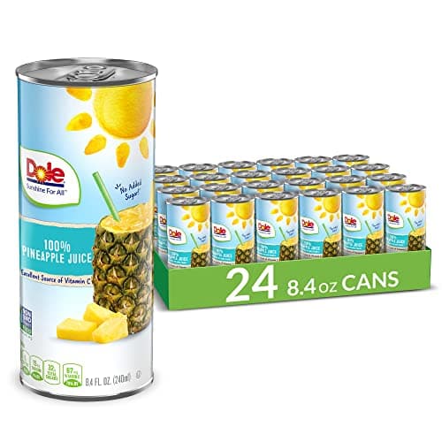 Jus d'ananas 100 % Dole (24 X 8,4 floz) Poids net (201,6 floz), 201,6 onces liquides