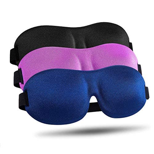 Masque de sommeil pour dormeur latéral, masque pour les yeux 3D 100 % occultant pour dormir, bandeau de nuit pour hommes et femmes, lot de 3
