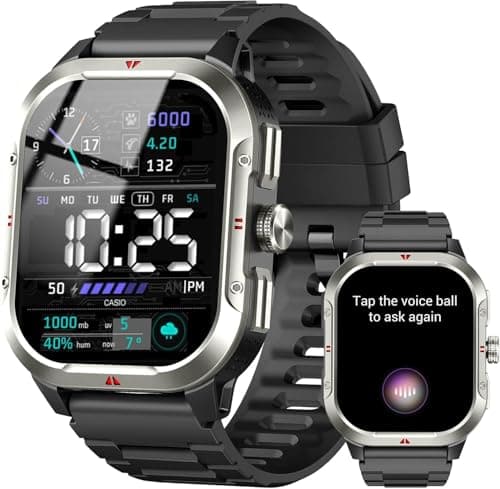 Montre intelligente pour hommes femmes, tracker d'activité à écran tactile HD de 2,06 pouces avec GPS de précision, appels Bluetooth, moniteur de fréquence cardiaque et de sommeil, plus de 100 modes sportifs,...