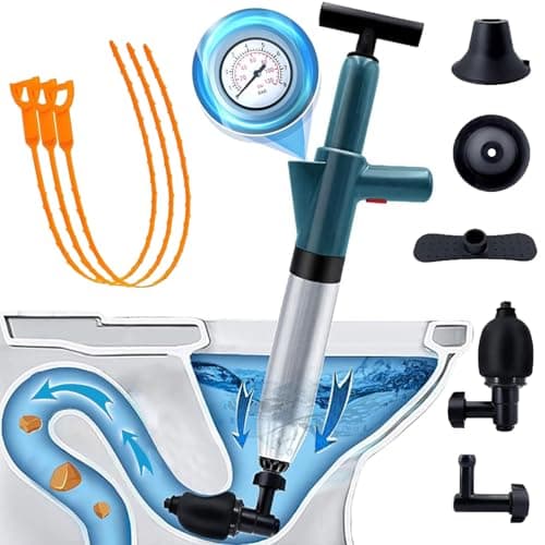 Toilet Plunger Air Drain Blaster: Power Air Plunger for Toilet, Speetop High Pressure Drain Plumb Plunger Gun, Stainless Steel Air Plungers, Sink...