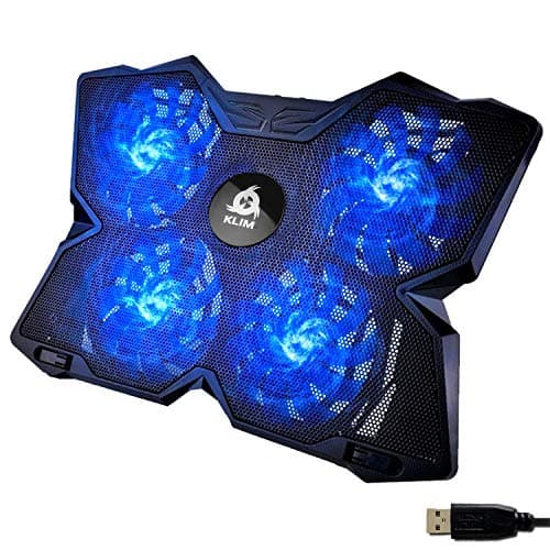Tapis de refroidissement pour ordinateur portable Klim Wind - Plus de 500 000 unités vendues - Le ventilateur de refroidissement à action rapide le plus puissant - Support pour ordinateur portable avec 4 ventilateurs à flux d'air à 1200...