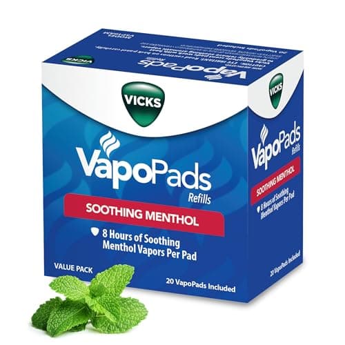 Vicks VapoPads Original Menthol Scent 20 Pad Refill Pack, White, 20 Count