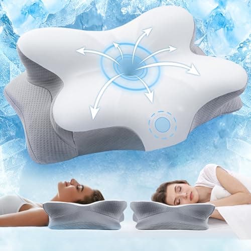 Vuteehy Cervical Pillow for Neck Pain Relief, Memory Foam Cooling Pillow Ergonomic Neck Support Pillows for Side, Back, Stomach Sleepers - Odorless...