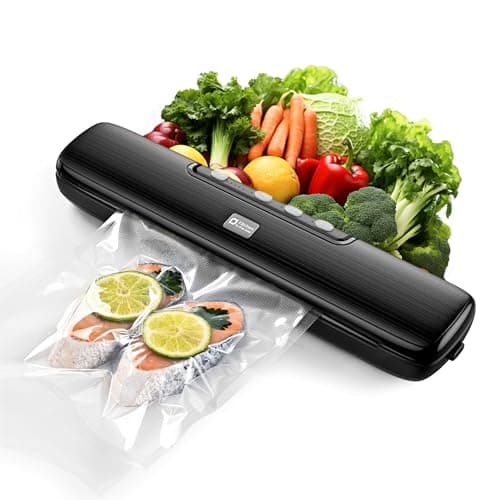 Vacuum Sealer Machine, Kitchen in the Box Campact Food Sealer, Dry/Moist Food Modes&5 Temperature Settigs, One-touch Sealer Machine with External...