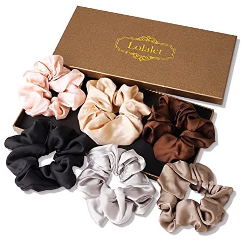 Lolalet Scrunchies for Women, Satin Hair Scrunchies Softer Than Silk Hair Ties for Hair Sleep, Big Scrunchy Ponytail Holder with Elastic Hair Bands...
