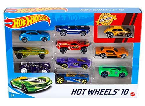 Hot Wheels - Lot de 10 camions et voitures jouets à l'échelle 1/64 pour enfants et collectionneurs, les styles peuvent varier