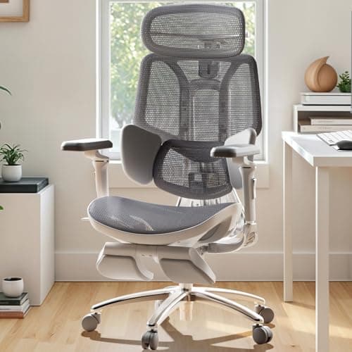 Hbada E3 Ultra Ergonomic Chair, with 3-Zone Dynamic Lumbar Support, 360° Mechanical Armrests, 4D Adjustable Headrest, Aluminum Alloy, Premium Mesh...