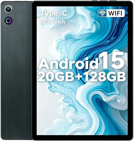 2026 Dernière tablette Android 15 10,4 pouces, Octa-Core 20 Go de RAM 128 Go de ROM (1 To extensible), 1280 x 800 IPS HD, 5G, Bluetooth 5.3, Widevine L1, Dual...
