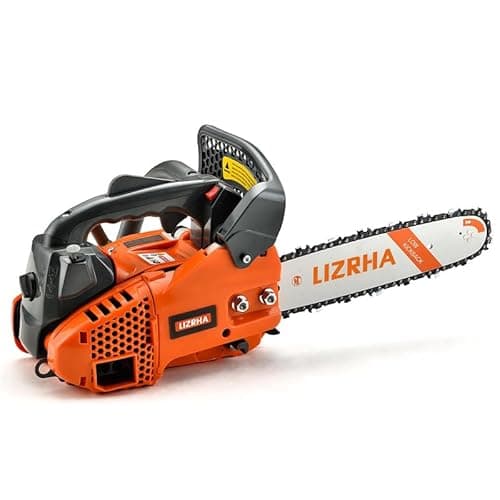 Tronçonneuse à essence LIZRHA 25,4 CC Tronçonneuse à poignée supérieure de 12 pouces 1,2 HP Scie à chaîne portable à essence sans fil à 2 temps pour arbre et bois...