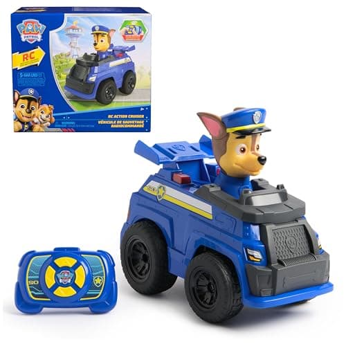 PAW Patrol Chase RC Action Cruiser, voiture télécommandée avec lumières LED et contrôleur facile à diriger, jouets pour enfants pour garçons et filles à partir de 3 ans