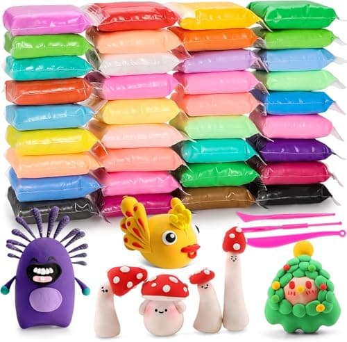 EDIFON Kit d'argile magique Air Dry Clay, 36 couleurs d'argile à modeler ultra légère, argile à modeler sûre et non toxique, cadeau d'artisanat d'art pour les enfants