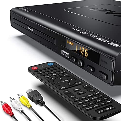 DVD Players for TV with HDMI, DVD Players That Play All Regions, Simple DVD Player for Elderly, CD Player for Home Stereo System, Included HDMI and...
