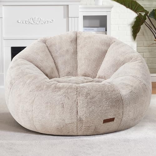 Hobestluk Large Bean Bag Chair for Adults to Relax, Donut-Shaped (Brown)