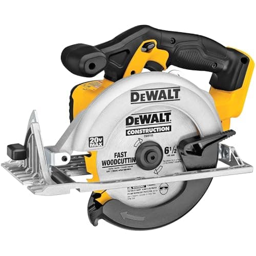 DEWALT Scie circulaire 6-1/2 pouces 20 V MAX, outil uniquement (DCS391B), jaune