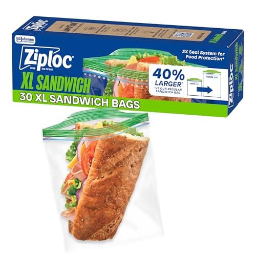 Sacs à sandwich Ziploc, X-Large, 30 unités (paquet de 3)