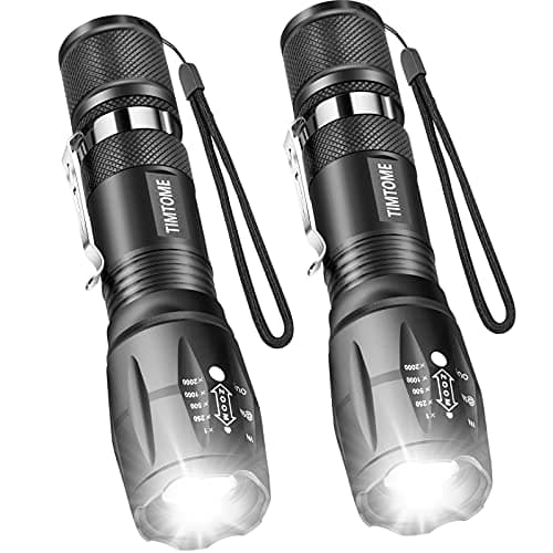 LED Flashlight, Ultra Bright XML T6 Handheld Flashlights - High Lumen, Zoomable, 5 Modes, Water-Resistant - Perfect for Camping Biking Home...