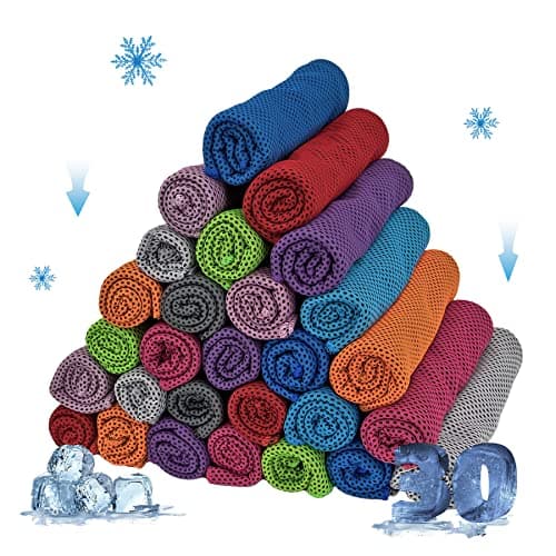 AWOWZ 30 Pack Cooling Towels Ice Towel Workout Towel, Soft Breathable Sweat Towel for Sports, Yoga, Gym, Golf, Camping, Running, Fitness, Workout &...