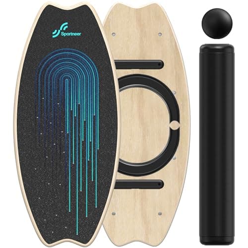 Sportneer Balance Board, 7 Modes Wobble Board with Adjustable Stoppers, Roller and Balance Ball - Exercise Balancing Stability Trainer for Workout...