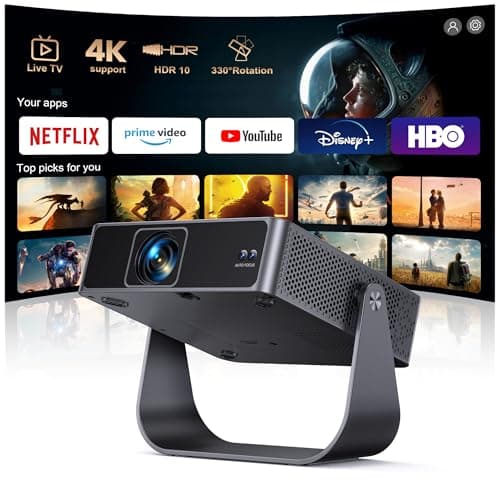 Projecteur intelligent 【Applications sous licence officielle/TV en direct】 Mini projecteur 4K prenant en charge HDMI ARC, projecteur portable PUTRIMS S36 natif 1080P avec AI...