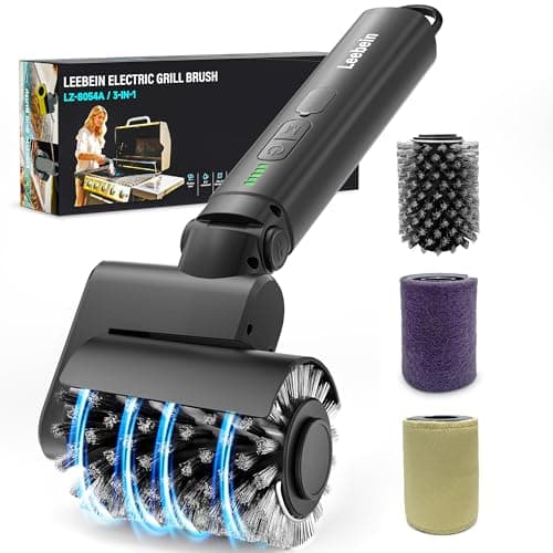 Leebein Electric Grill Brush for Outdoor, 2026 New BBQ Grill Cleaner with 3 Heads, 3-Speed & Angle Adjust Cordless Rotary Grill Brush, 150 Mins...