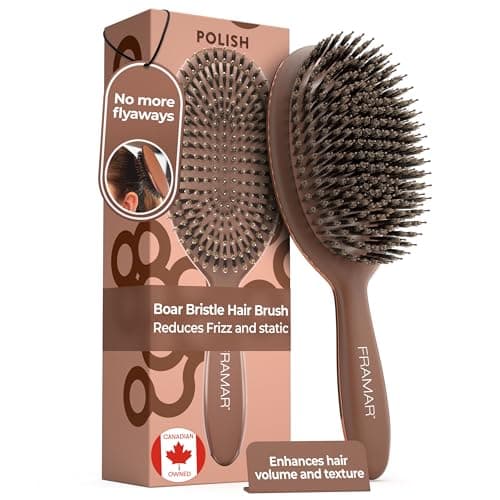 Brosse à cheveux en poils de sanglier FRAMAR – Brosse à cheveux lisse pour femmes, Brosse en poils de sanglier, Brosse à dos lisse, Brosse à cheveux pour femmes, Brosse à Cheveux, Sanglier...