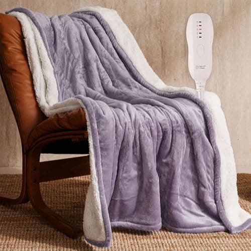 JET'S HOME Heated Blanket 50"x60" - ETL Certified Flannel Electric Blanket Throw Machine Washable Heating Blanket with 5 Heating Levels 3 Hours...