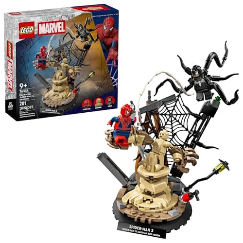 LEGO Marvel Epic Battle : Jouet de construction Spider-Man contre Sandman pour garçons et filles - Ensemble de jeu de super héros avec figurines Venom, Sandman et Spider-Man -...
