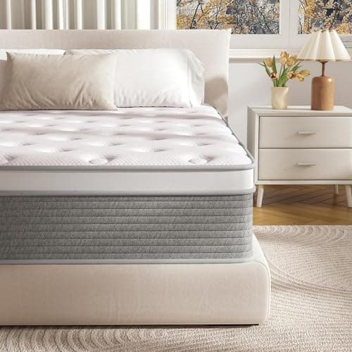 CIUANCE Memory Foam King Mattress - 10 Inch Hybrid Mattress in a Box with Individual Pocket Springs, Medium Firm, Motion Isolation, Fiberglass...