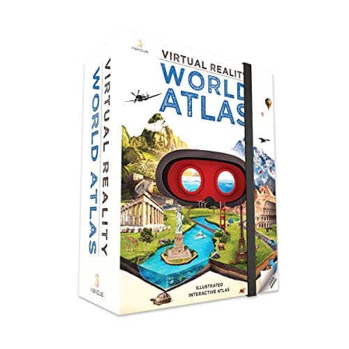 Coffret cadeau Atlas mondial de réalité virtuelle d'Abacus Brands - Atlas VR interactif illustré et ensemble d'activités d'apprentissage STEM...