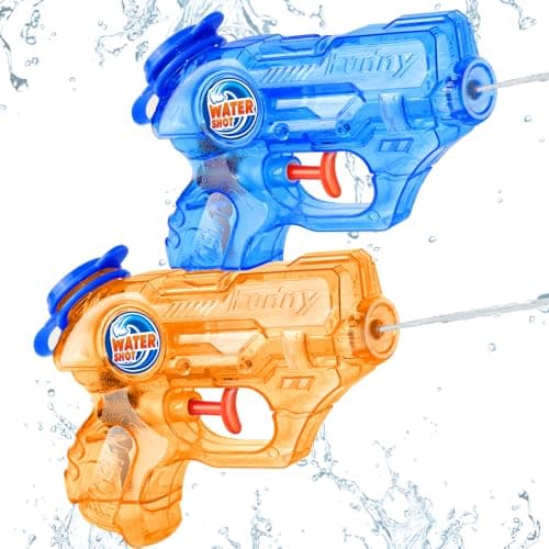 Mini Water Gun for Kids Toddler: 2 Pack Water Guns Soaker Squirts Blasters with Trigger for Boys Girls Pool Water Toys Summer Outdoor Beach...