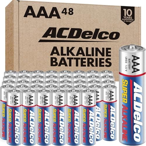 ACDelco 48 piles triples AAA, pile super alcaline à puissance maximale pour la maison et le bureau, durée de conservation de 10 ans,...