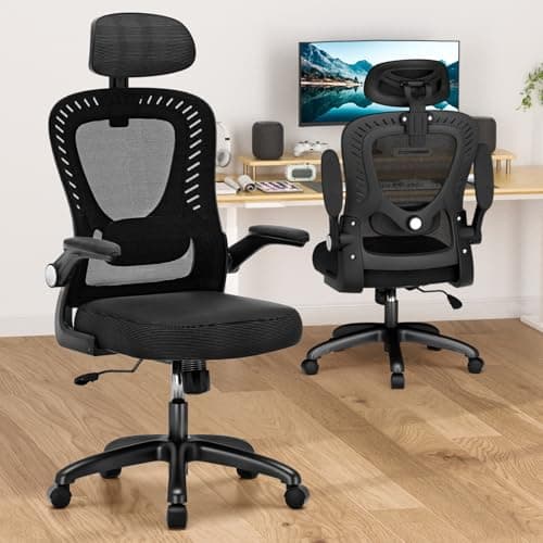 Moitié prix | Chaise de bureau, chaise de bureau ergonomique SPRDENG avec support lombaire et appui-tête réglables dans les deux sens, bac haut...