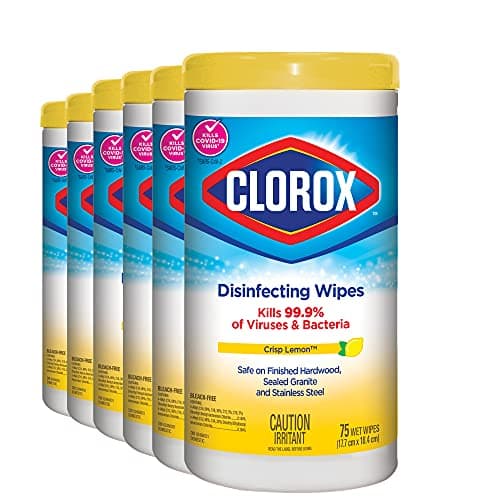 Lingettes désinfectantes Clorox, citron frais, 75 pièces, paquet multiple de 6 boîtes