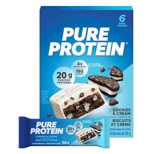 Pure Protein Bars - Nutritious, Gluten Free bar, made with Whey protein blend - low sugar, protein snack. Deliciously satisfying. Made in Canada,...